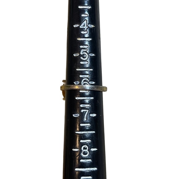 Unique Sterling Silver Statement Ring Vintage Tiger Eye Gold overlay Sz. 6.25 - Picture 2 of 10